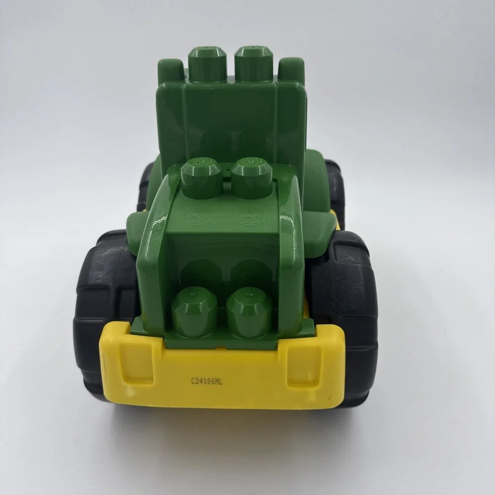 John Deere Mega Bloks Big Blocks Lil' Tractor Toy Green/Yellow With Boy